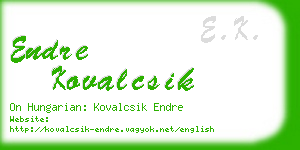 endre kovalcsik business card
